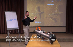 Vince Capone teaching sonar analysis for the MK 18 UUV program