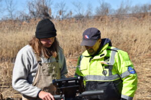 Grant Otto (UDel) and Vince Capone exmine GPR Data